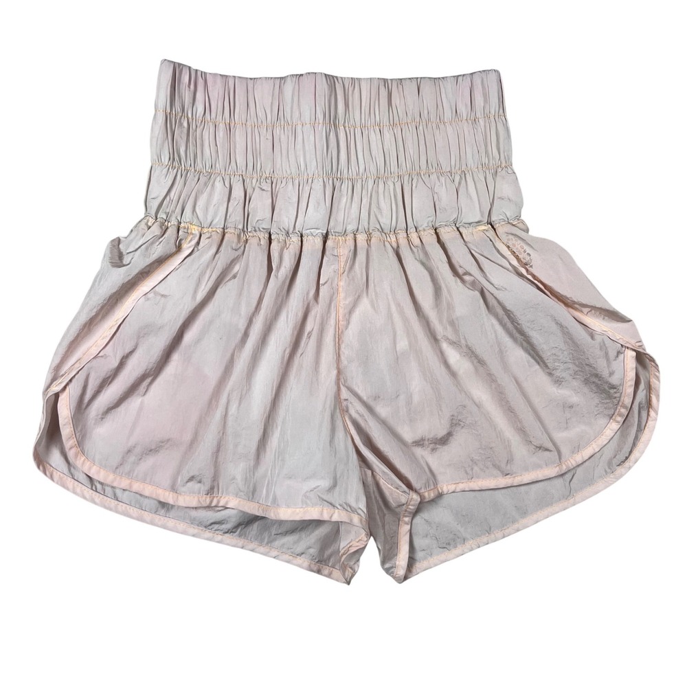 FP Movement The Way Home Shorts Women XS Pink High Rise Smocked Athletic Running